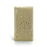 Natural olive oil soap on a white background