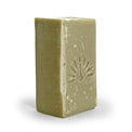 Natural olive oil soap on a white background