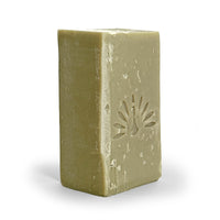 Natural olive oil soap on a white background