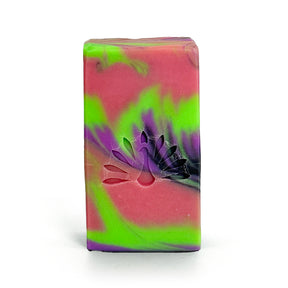 multi-colored soap on a white background