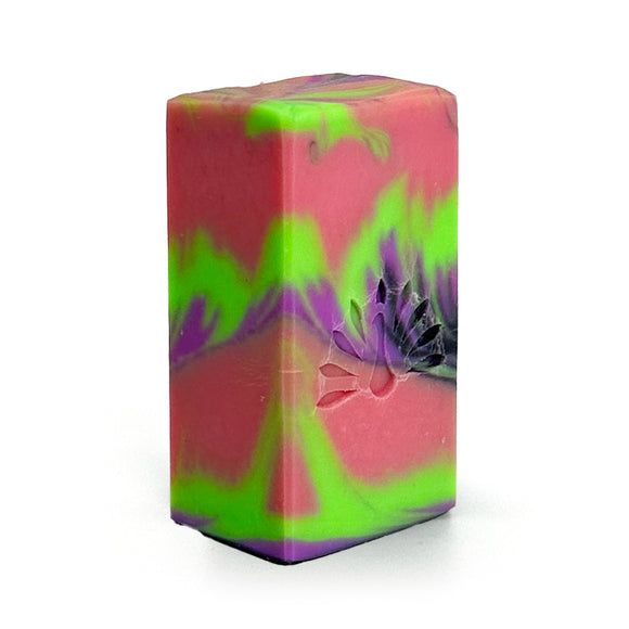 multi-colored soap on a white background