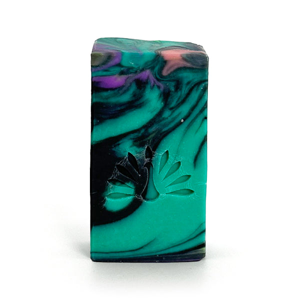 multi-colored soap on a white background
